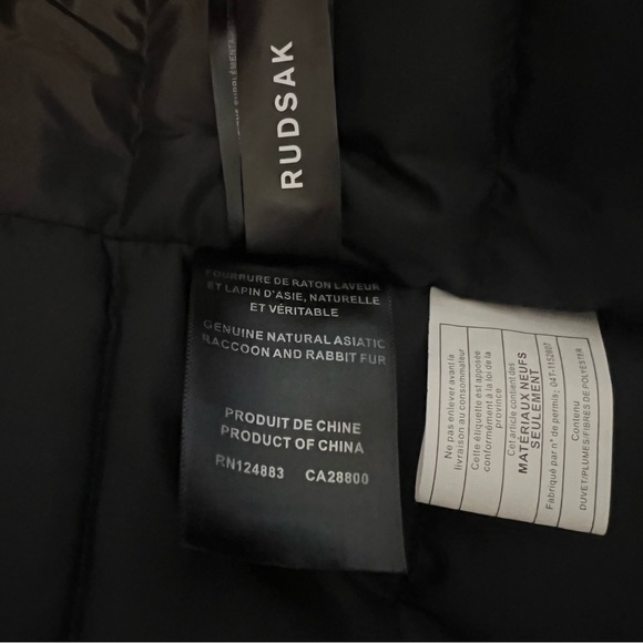 Rudsak “Toronto” Down Parka Jacket in Bordeaux Red with Real Fur; Size L - Picture 11 of 14